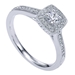 3/8CTW 14k White Gold Diamond Halo Engagement Ring - 01A34-1079