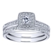 3/8CTW 14k White Gold Diamond Halo Engagement Ring - 01A34-1079