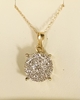 Diamond Cluster Pendant Necklace 