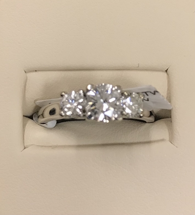 1.28CTW Three Diamond Engagement Ring 