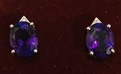 Amethyst & Diamond Earrings 