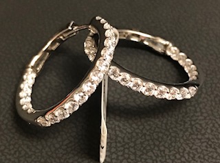LaFonn 1.60TW CZ In and Out Hoop Earrings 