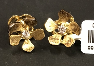 LaFonn SS Gold Plated CZ Earrings 