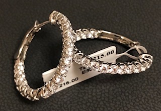 LaFonn 1.80TW CZ In and Out Hoop Earrings 