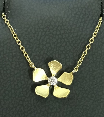 LaFonn SS Gold Plated CZ Necklace 