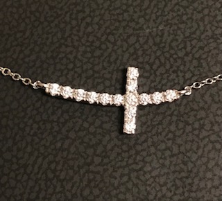 LaFonn 18" .53TW CZ Cross Necklace 