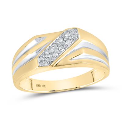 10k Yellow Gold Round Diamond Band Ring 1/10 Cttw 