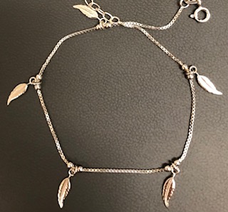 SS 9"+1" Feather Charm Anklet 