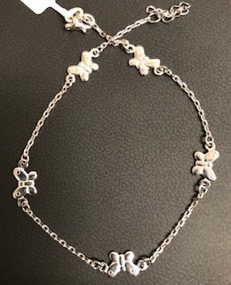 SS 9"+1" Butterfly Anklet 