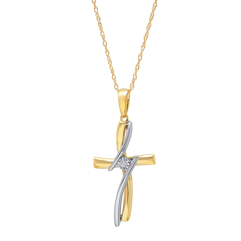 Two Tone Cross Necklace #XP-557
