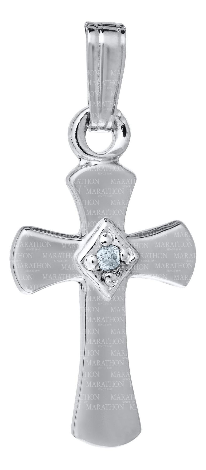 SS Diamond Cross Pendant Necklace 