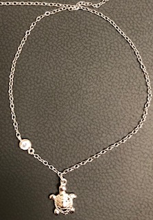 SS 9"+1" Sea Turtle Charm Anklet 