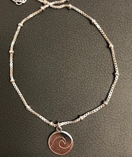 SS 9"+1" Wave Charm Anklet 