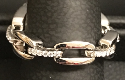 LaFonn.30TW CZ Sterling Silver Chain Ring 