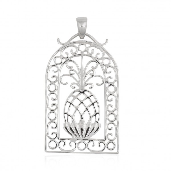 Southern Gates Scroll Framed Pineapple Pendant 