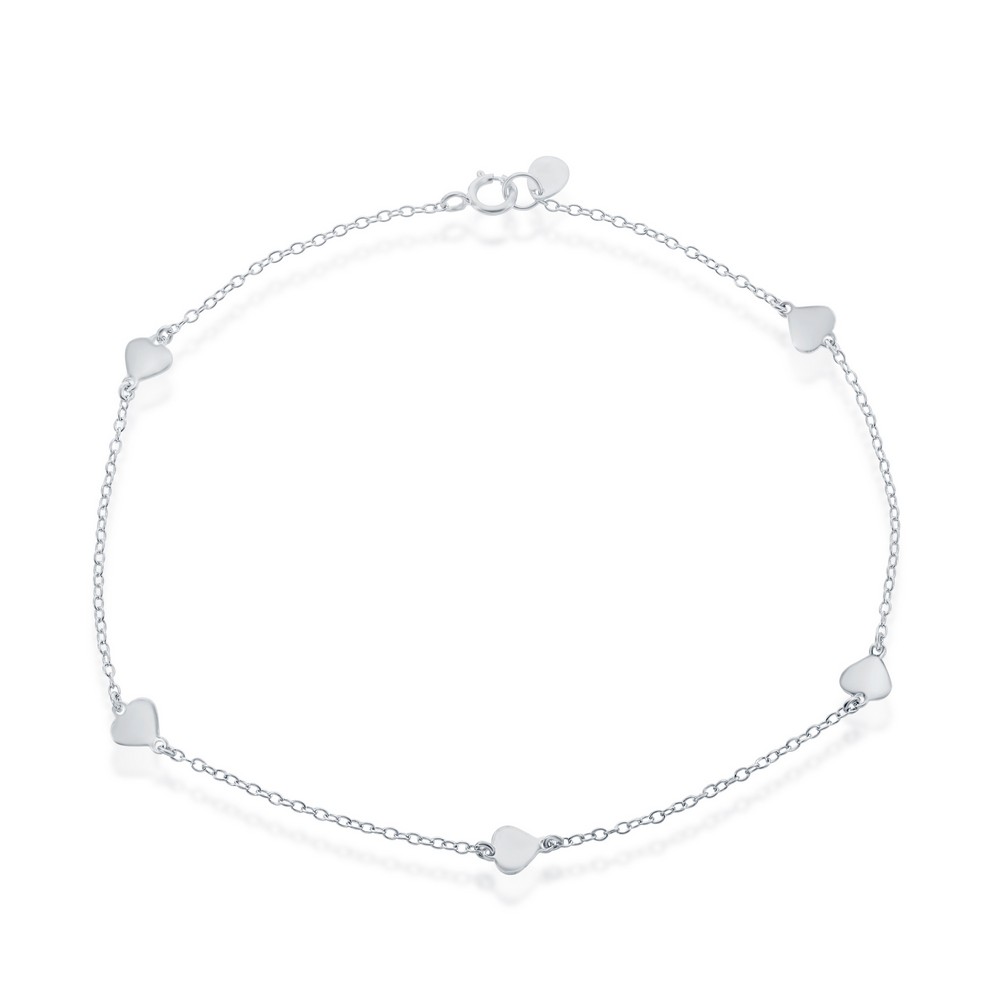 Sterling Heart Anklet 