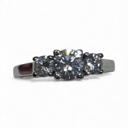 1.28CTW Three Diamond Engagement Ring 