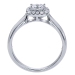 14K White Gold 1/4CTW Four Stone Diamond Cluster Halo Engagement Ring - 01A341078