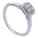 14K White Gold 1/4CTW Four Stone Diamond Cluster Halo Engagement Ring - 01A341078