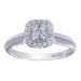 14K White Gold 1/4CTW Four Stone Diamond Cluster Halo Engagement Ring - 01A341078