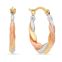 10K Tri Color Hoops 