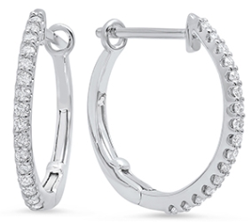 1/2ctw Round Diamond Hoop Earrings 