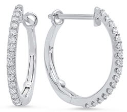 1/2ctw Round Diamond Hoop Earrings 