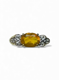 10K Yellow Gold Fire Opal Ring 