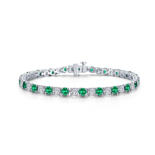 Lafonn 11ctw Alternating Emerald Tennis Bracelet 