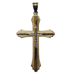 14K Two-Tone Gold Cross 