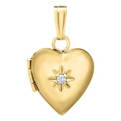 14K Yellow Gold Heart Locket 