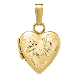 14K Yellow Gold Heart Locket 