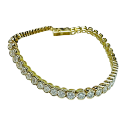 14K Yellow Gold 5ct Lab Tennis Bracelet 