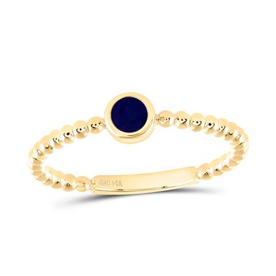 14K Yellow Gold Solitaire Sapphire Ring 