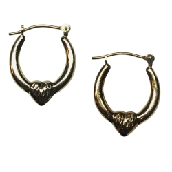14k Yellow Gold Heart Earrings 