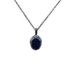 18in 10K Yellow Gold Sapphire & Diamond Pendant 
