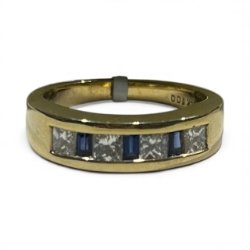 1CTW Sapphire and Diamond Band 