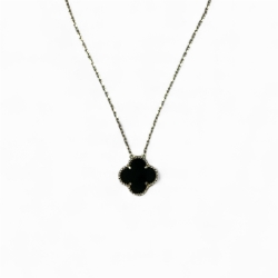 Black Onyx Clover Necklace 