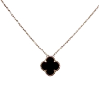 Black Onyx Clover Necklace 