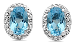 Blue Topaz & Diamond Earrings 