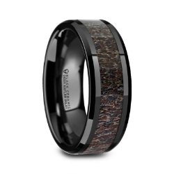 TINE - Black Ceramic & Antler Band 