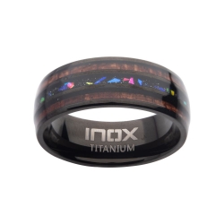 INOX Titanium, Wood and Opal Band 