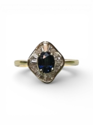 Ladies Sapphire & Diamond Ballerina Ring 