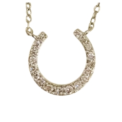 Open Diamond Circle Pendant Necklace 