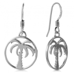 Southern Gates Round Palmetto Tree Earrings 