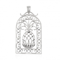 Southern Gates Scroll Framed Pineapple Pendant