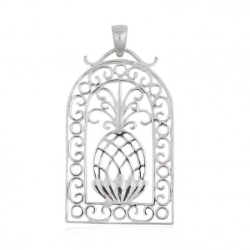 Southern Gates Scroll Framed Pineapple Pendant 