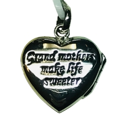 Sterling Heart Locket "Grandmothers Make Life Sweeter" 