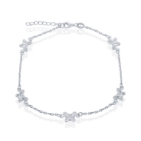 Sterling Butterfly Anklet