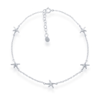 Sterling Polished Sea Star Anklet